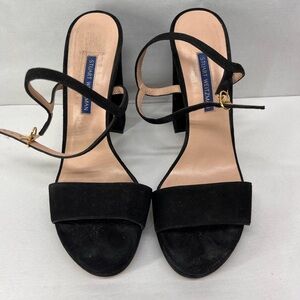black suede‎ Stuart Weitzman block-heel sandals